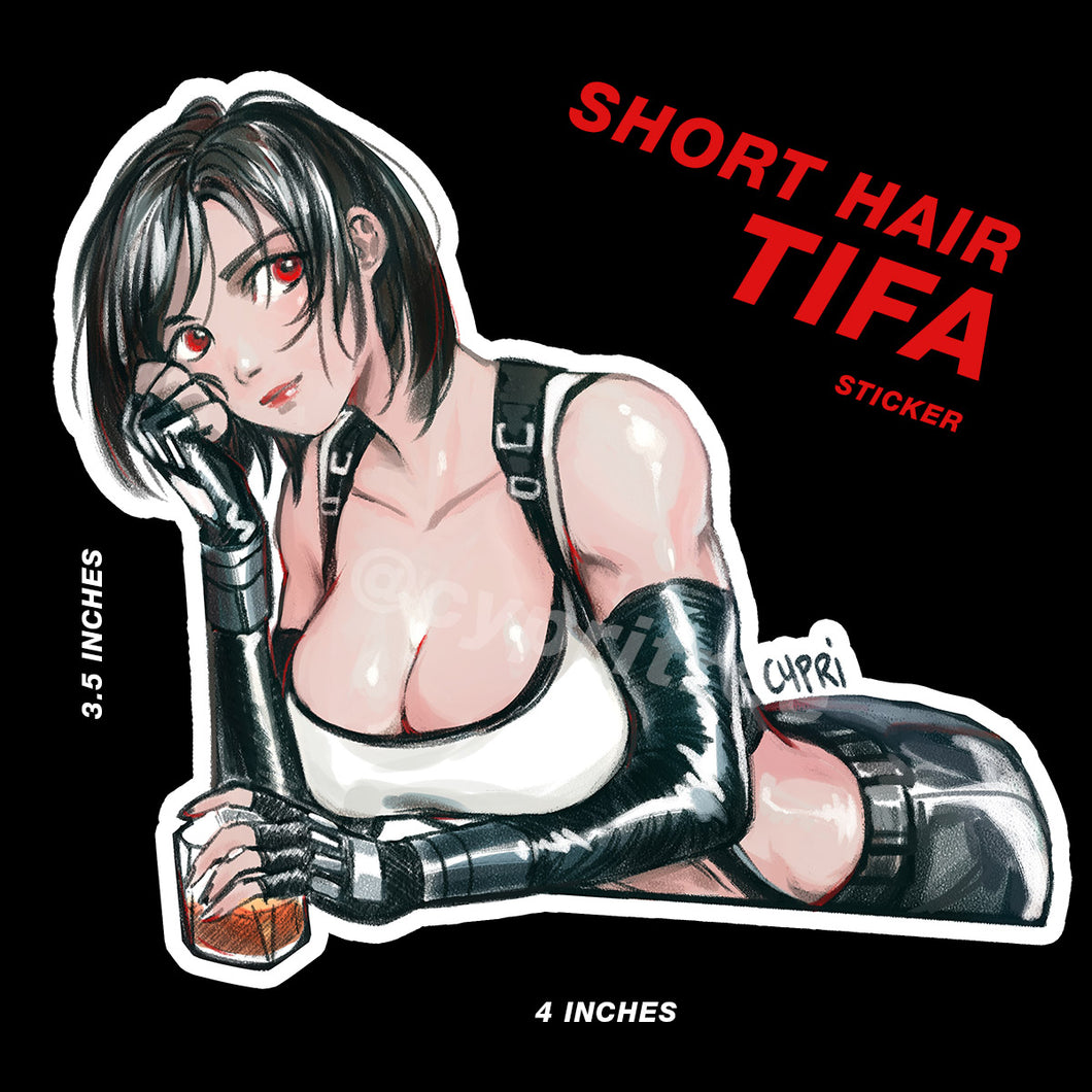 Short Haired Tifa Sticker